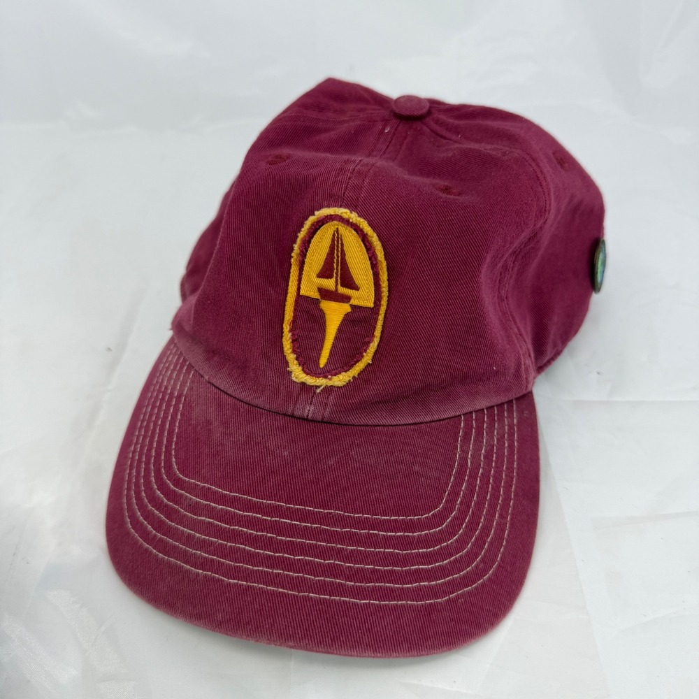 Twins Enterprise St James Bay Golf Hat Burgundy Strapback Pebble Beach 2009 Pin